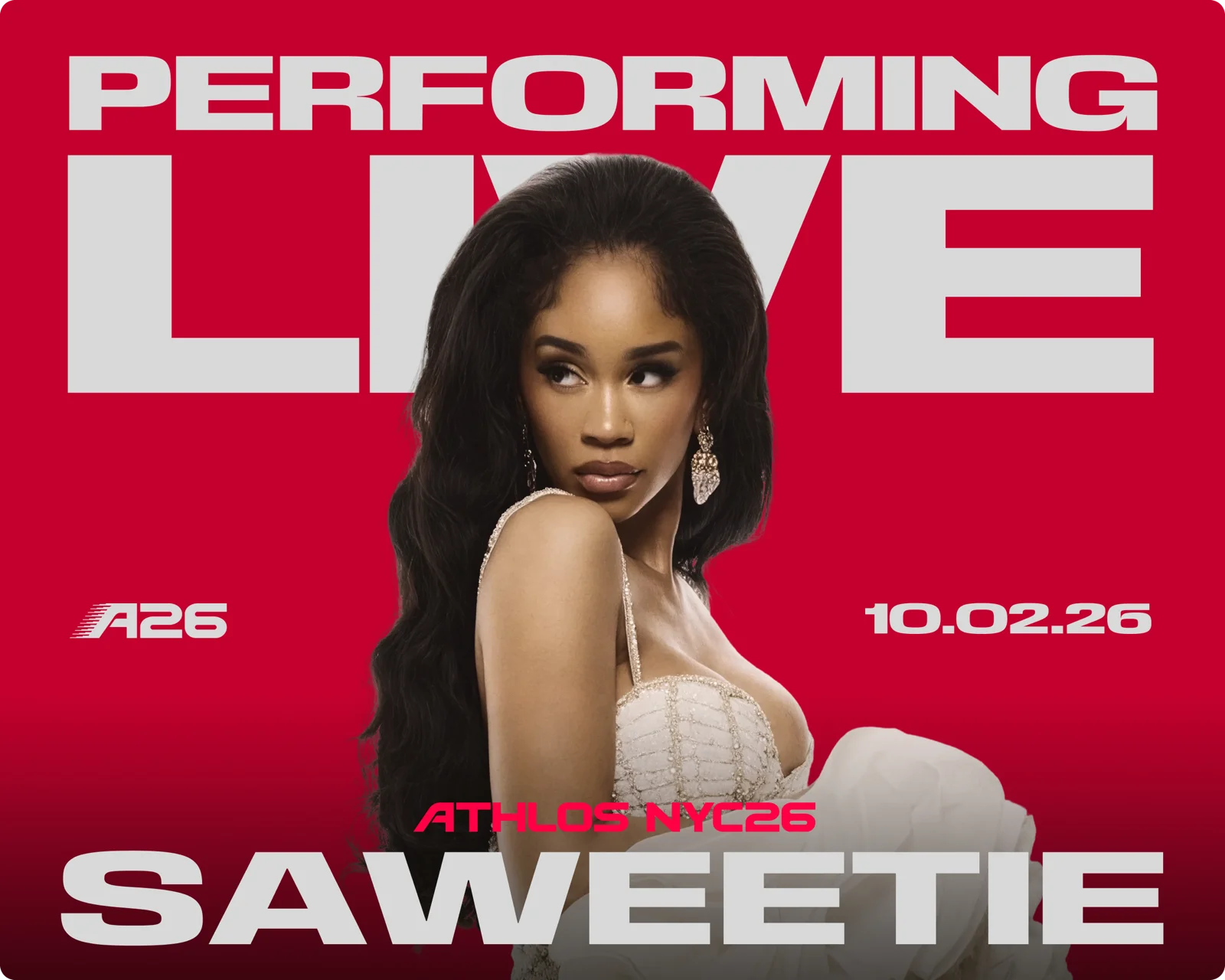 Saweetie performing live at ATHLOS NYC26 on 10.02.26