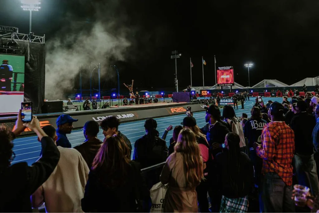 Fans watching trackside at the Athlos 776 Invitational
